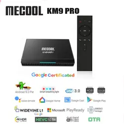 10 шт. Google Сертифицированный MECOOL Android tv Box Android 9,0 KM9 PRO A tv 4G/32G Amlogic S905X2 4 K 2,4G/5G Wifi