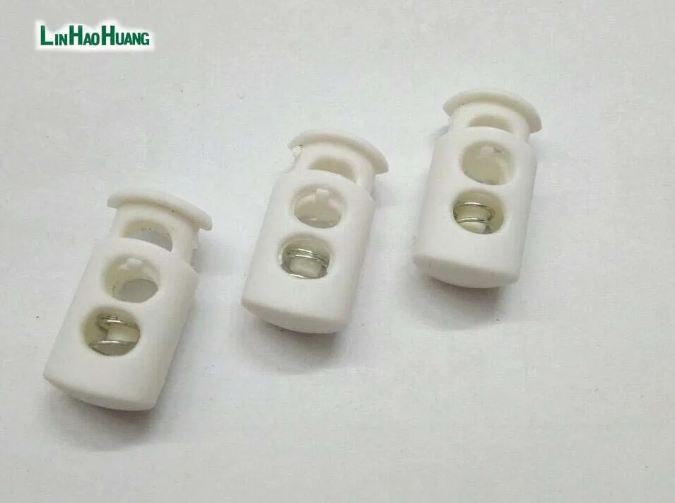 50 pcs / Lot Cord lock 2 Hole Cylindrical shape Bean toggles Stopper