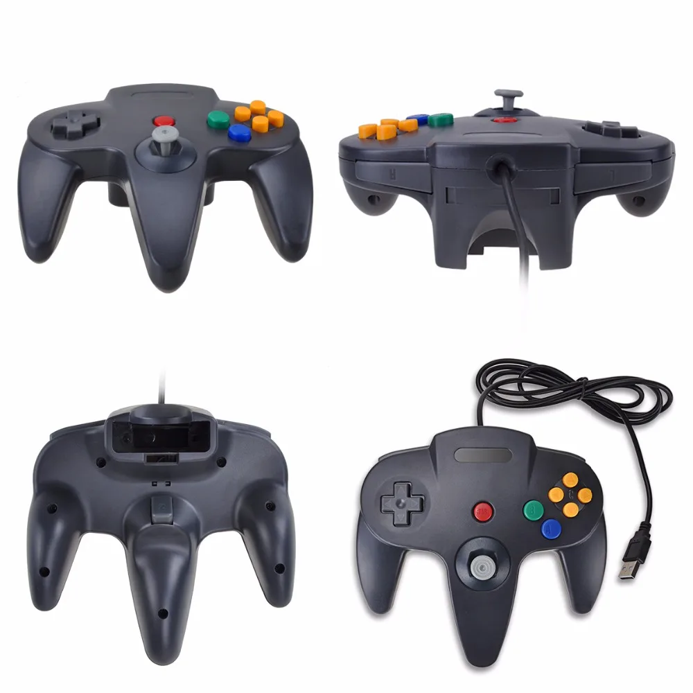 Iseebiz 2 PCS/Set Black USB Wired Gamepad For Joystick Nintend N64 Controller for Mac for PC Games Gamepads For Gamecube N64 Iseebiz 2 PCS/Set Black USB Wired Gamepad For Joystick Nintend N64 Controller for Mac for PC Games Gamepads For Gamecube N64