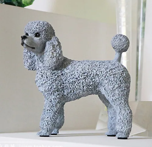 grey poodle dog figure collection 4