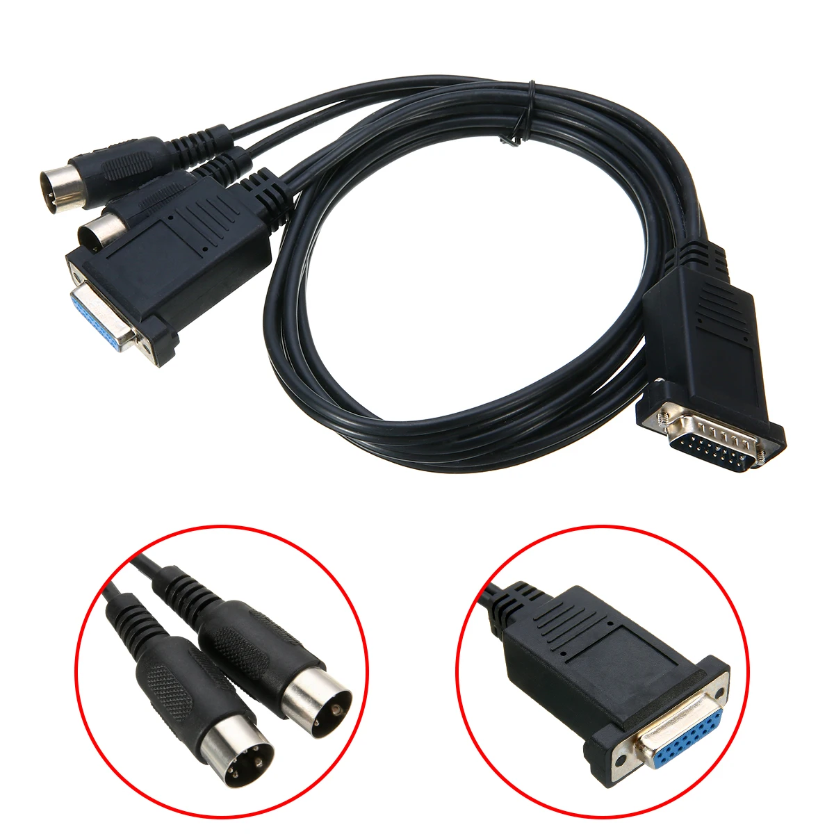 New Arrivals 1.8m MIDI To Joystick Game Port Audio Cable DB15 5 Pin DIN Wire Cord Electronic keyboard Cable Mayitr