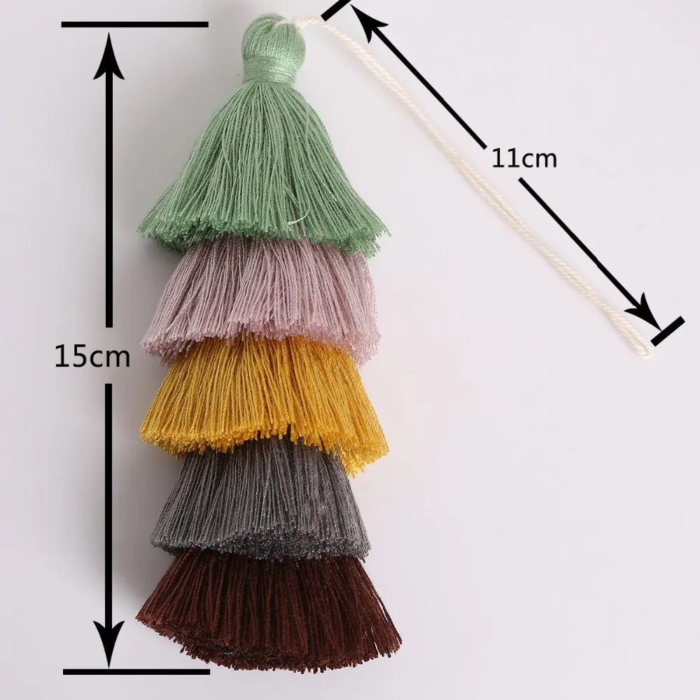 18cm 1pc Poly Cotton Tassel Charms Pendant For Fashion Making Necklace Jewelry Cellphone Key Chain Bag Decoration Accessories