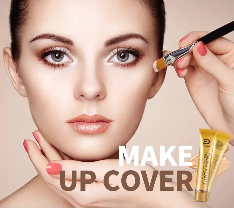 

DNM small gold tube concealer cover acne marks scar tattoo dark circles freckles liquid foundation cross-border 14 color