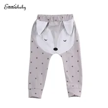 Модные повседневные шаровары с лисьим низом для новорожденных мальчиков и девочек, хлопковые свободные штаны, леггинсы, брюки для детей от 0 до 24 месяцев