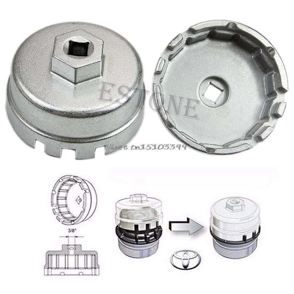 Oil Filter Aluminum Cup Wrench for Toyota Prius Corolla Rav4 Auris G08