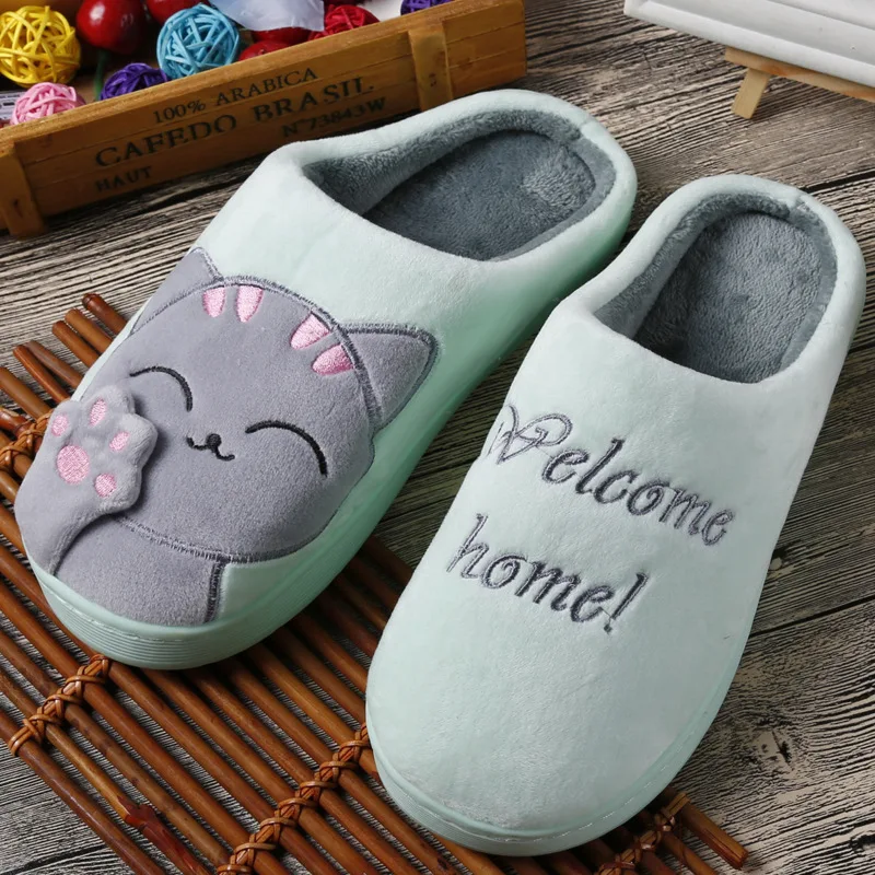 

2018 New Fashion Slippers Home Shoes Women Winter Home Slippers Women Warm Plush Slippers Female Animal Ladies