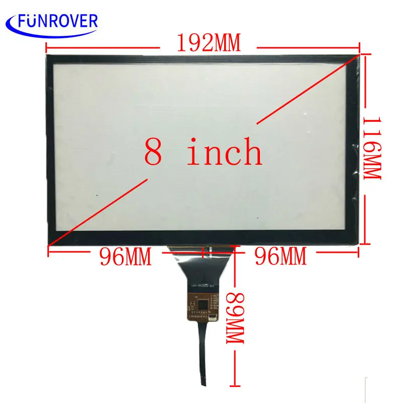 New 8 Capacitive Touch Panel for 1024x600 Android Car DVD GPS Replace Screen touch panel Glass Free shipping
