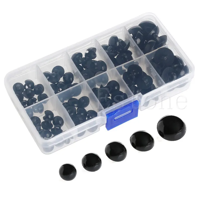 

100Pcs 9-15mm Plastic Safety Eyes Washer For Bear Doll Toy Puppet With Box