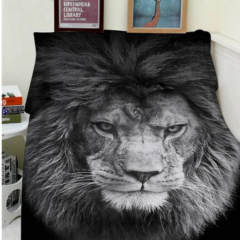 

Blanket Comfort Warmth Soft Plush Easy Care Machine Wash Lion gazes ferocious Sofa Bed Throw Kid Adult Warm Blanket