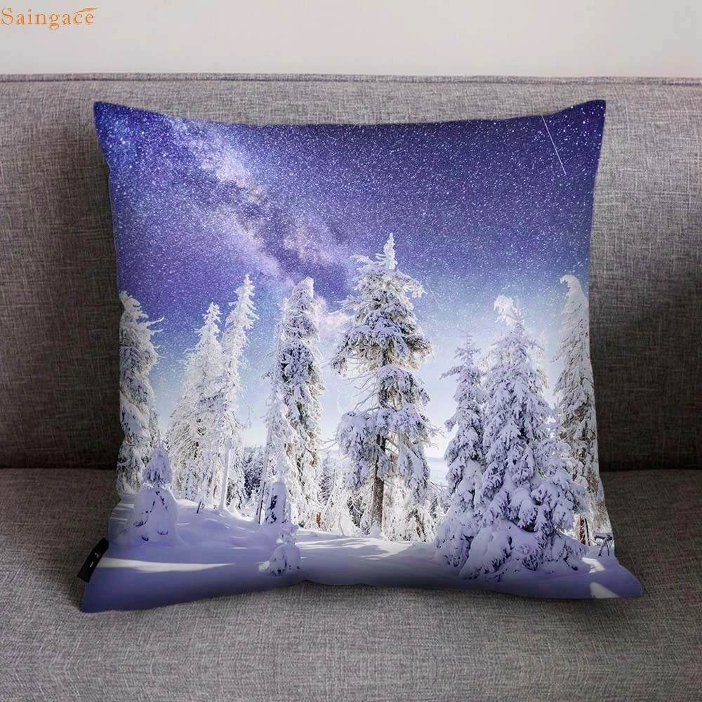 Singace Christmas Cushion Cover Polyester Sofa Car Cushion Cover Home Decor Christmas Pillow Case Car Decor 1021