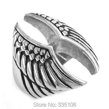 

Free shipping! Cool Eagle Wings Ring Stainless Steel Jewelry Fashion Punk Motor Biker Ring SWR0208