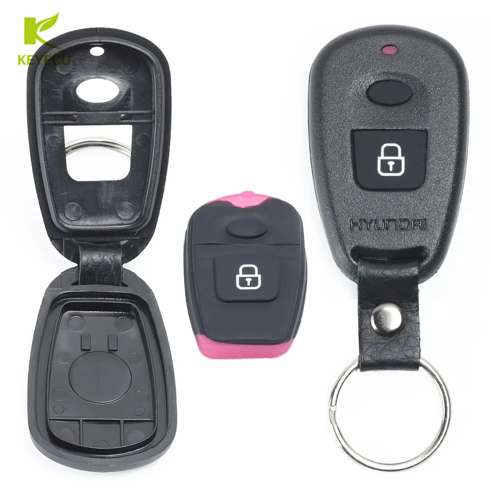 KEYECU REPLACEMENT 2 Button Remote Key Shell Case Fob +Rubber Pad for Hyundai Santa Fe Elantra | Автомобили и мотоциклы