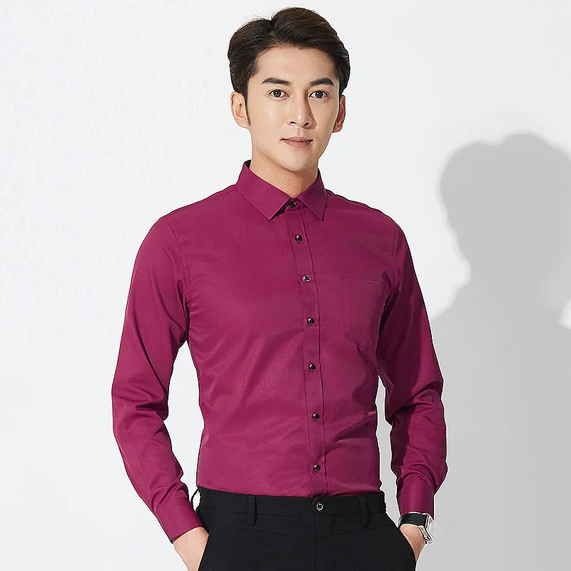 Najtaniej Przeciwzmarszczkowe Stretch męskie koszule Casual Slim Fit praca koszula męska z długim rękawem tanie chiny importowane mężczyźni odzież męskie ubranie koszule