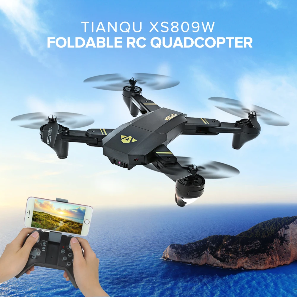TIANQU XS809HW RC Drone with Camera HD WIFI FPV With Wide Angle High Hold  Mode Foldable Arm RC Quadcopter RTF Rc Helicopters|RC Helicopters| -  AliExpress