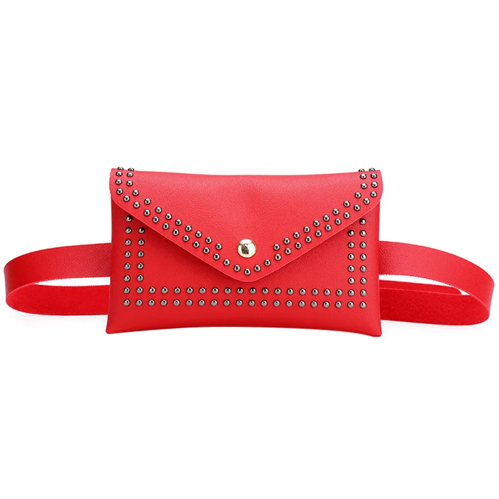 Women Belt Bags Rivet Leather Fanny Packs Casual Purse Wallet Chest Bag Pack New