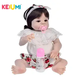 57 см Силиконовые всего тела Reborn Baby Doll Игрушки для девочек реалистичные новорожденных принцесса Младенцы купаться игрушка-компаньон малыш