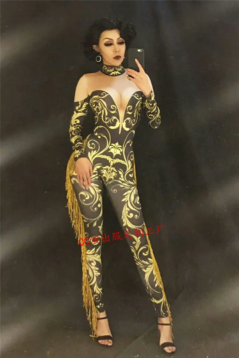 black and gold one piece jumpsuit