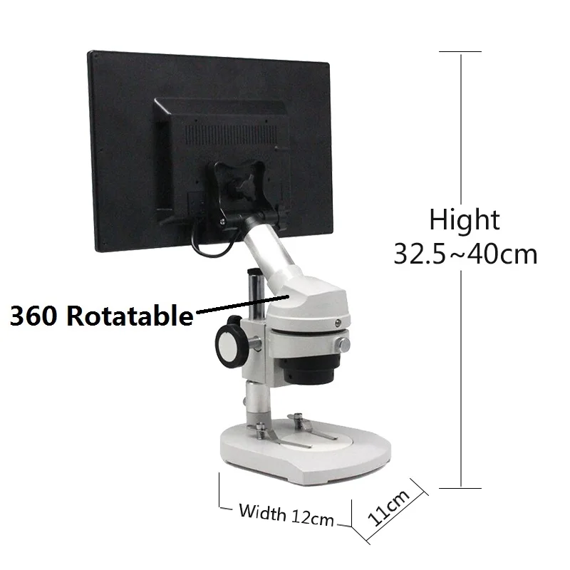 20X видео микроскоп с 20X вверх-вправо изображение цифровой Монокуляр рассекающий микроскоп на 360 градусов Вращающаяся головка экран Displayer