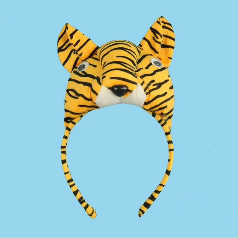 Макияж вечерние взрослый ребенок желтый тигр животных уши лентой оголовье хвост галстук костюм аксессуар на день рождения Хэллоуин