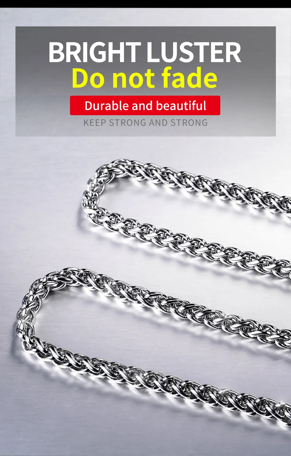 Байер 316L, нержавеющая сталь, трендовая цепочка, ширина 3 мм/4 мм/5 мм, ожерелье для мальчика, ожерелье, цепь серебряного цвета, модное ювелирное изделие LBN1006