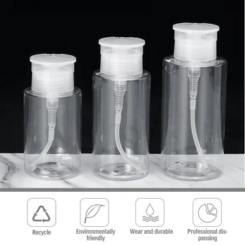 

300ml 200ml 150ml Push Down Makeup Remover Clear PP Empty Bottle Press Pump Travel Dispenser Toner Emulsion Water Liquid Bottle