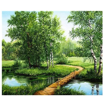 

Natural landscape 5d diamond embroidery square round diamond painting cross stitch picture by number Home DecorationZP-896