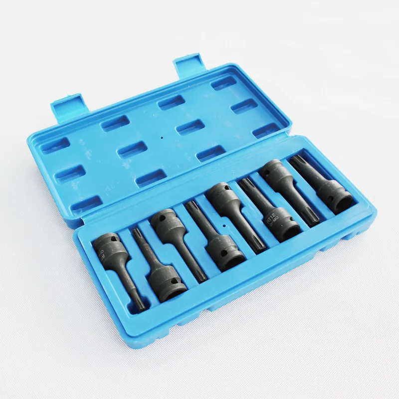 

pack of 8 pieces 1/2 inch drive ribe socket bit set impact deep wrench long pneumatic gun RT6 RT7 RT8 RT10 RT11 RT12 RT13 RT14