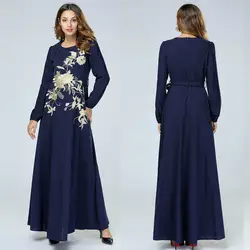 Женское мусульманское платье 2019 Топ Для женщин Национальный халат Исламская мусульманская абайя Ближнего Востока, длинное платье