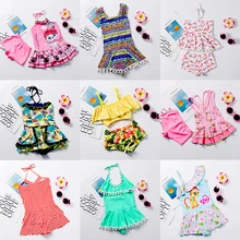 Купальный костюм для девочек, цельный купальный костюм из двух предметов одежда для купания для маленьких детей, Детский купальник, юбка купальный костюм для девочек, пляжная одежда