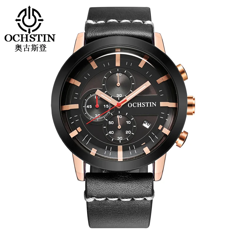 

OCHSTIN Fashion Casual Men's Quartz Watch Leather Waterproof Men Watch Luxury Male Clock Sport Watch Men New Relogio Masculino
