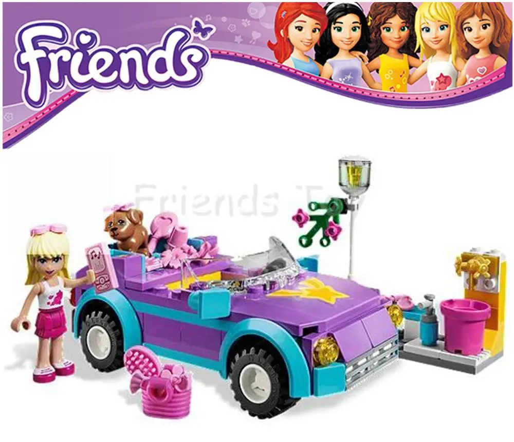 

129PCS Girls Friends Set Series Stephanie's Cool Convertible Coco Carwash Building Blocks Toy Minifigs Compatible With Lego