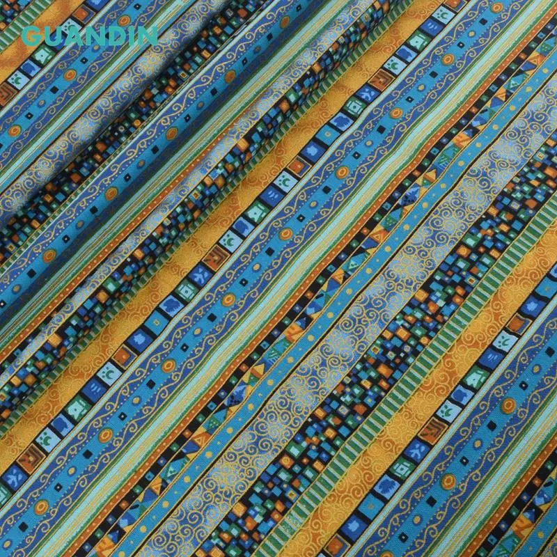 GUANDIN,Plain Printed Cotton Linen Fabric For Patchwork Quilting