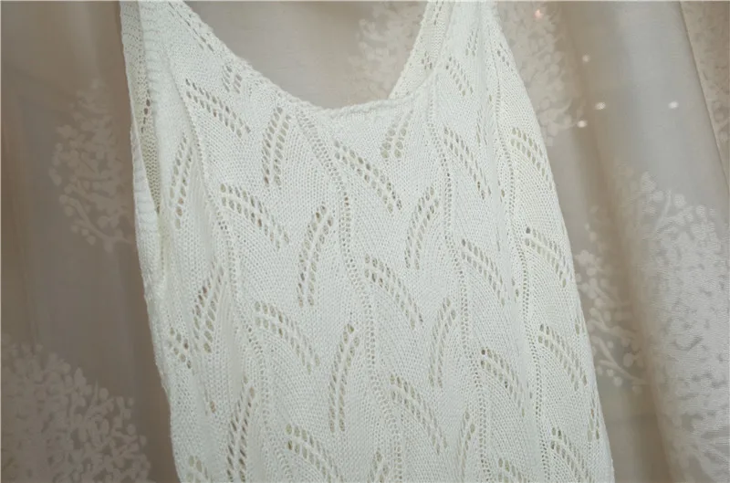 Белый вязаный сарафан, женское летнее вязаное платье-туника, Пляжное платье, сексуальное открытое длинное платье без рукавов с открытой спиной, саронги N712