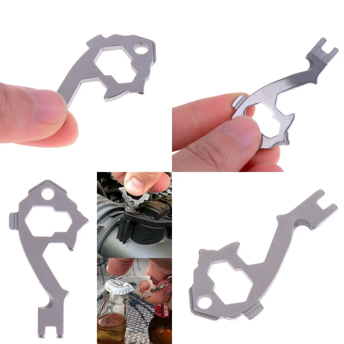 

20 In 1 Outdoor Survival Keychain Tool EDC Gear Multi Tools Pocket Camping Wrench Opener Portable Tools Screwdriver Key Hanging