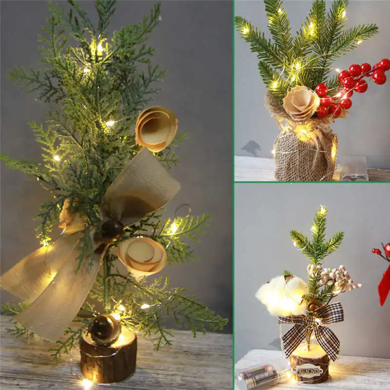 

Christmas tree New Year table decoration ornaments family Christmas tree mini pine tree Christmas decorations will shine #2o25