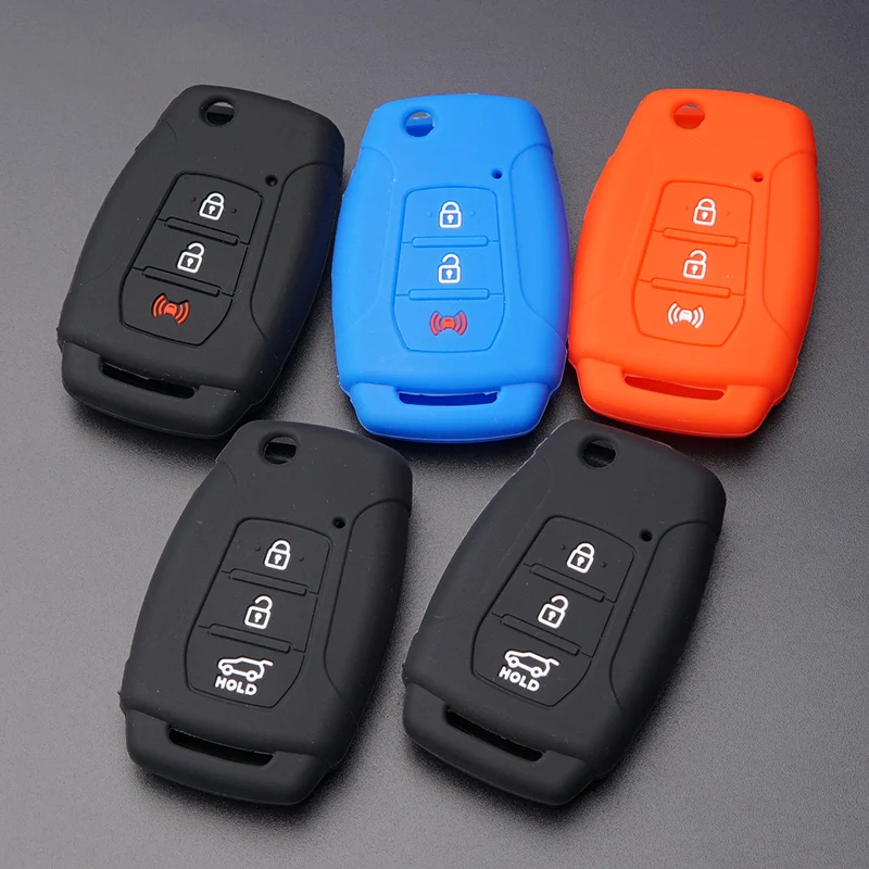 

Silicone Rubber Key FOB Cover Case Protect Skin set for SSANGYONG TIVOLI TIVOLAN ACTYON KYRON REXTON Korando flip folding remote