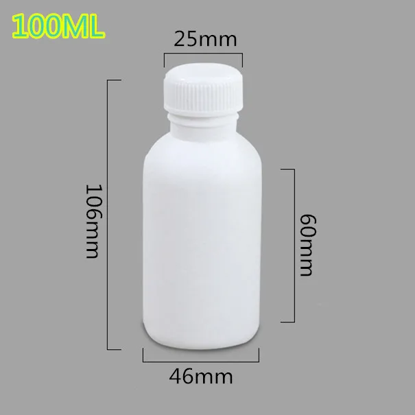 

5PCS/set 100ML empty Fluorinated Round Plastic Bottles food grade HDPE Acid and alkali resistant Chemical reagent bottles