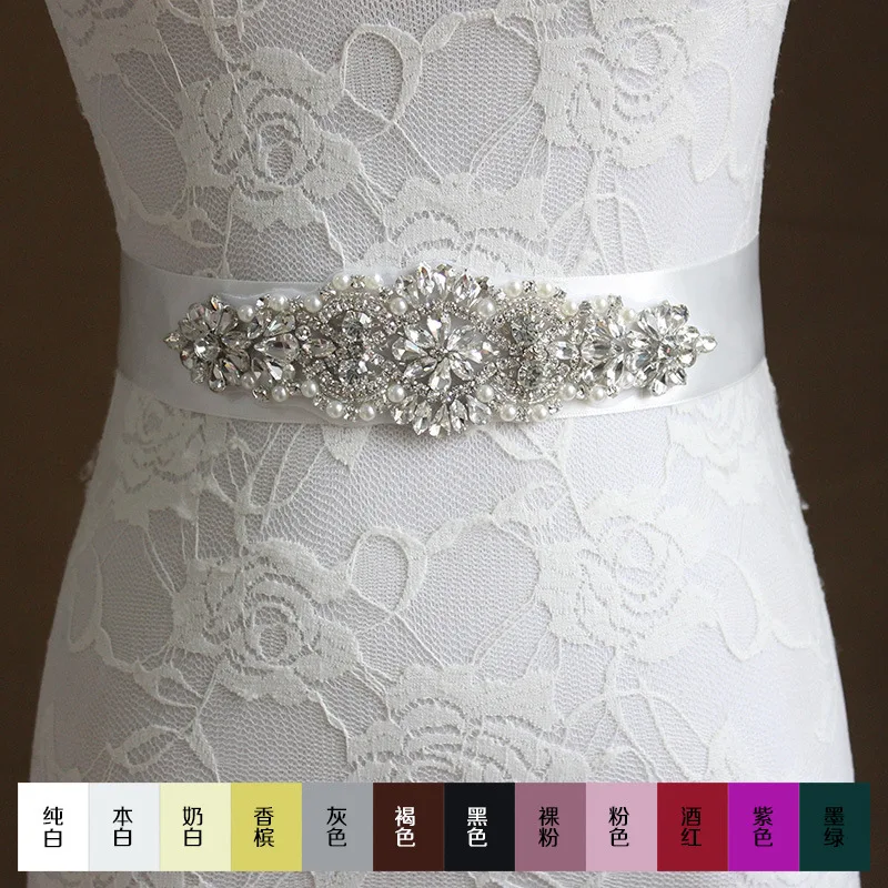 Free shipping 2016 Women's Fashion Wedding Sash Belt Crystal Rhinestone Pearl Bridal Sash Wedding Belt Sash Wedding Accessories