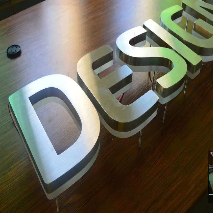 Наружная рекламная подсветка открытая вывеска 3D буквы канала из нержавеющей стали с подсветкой вывески буквы