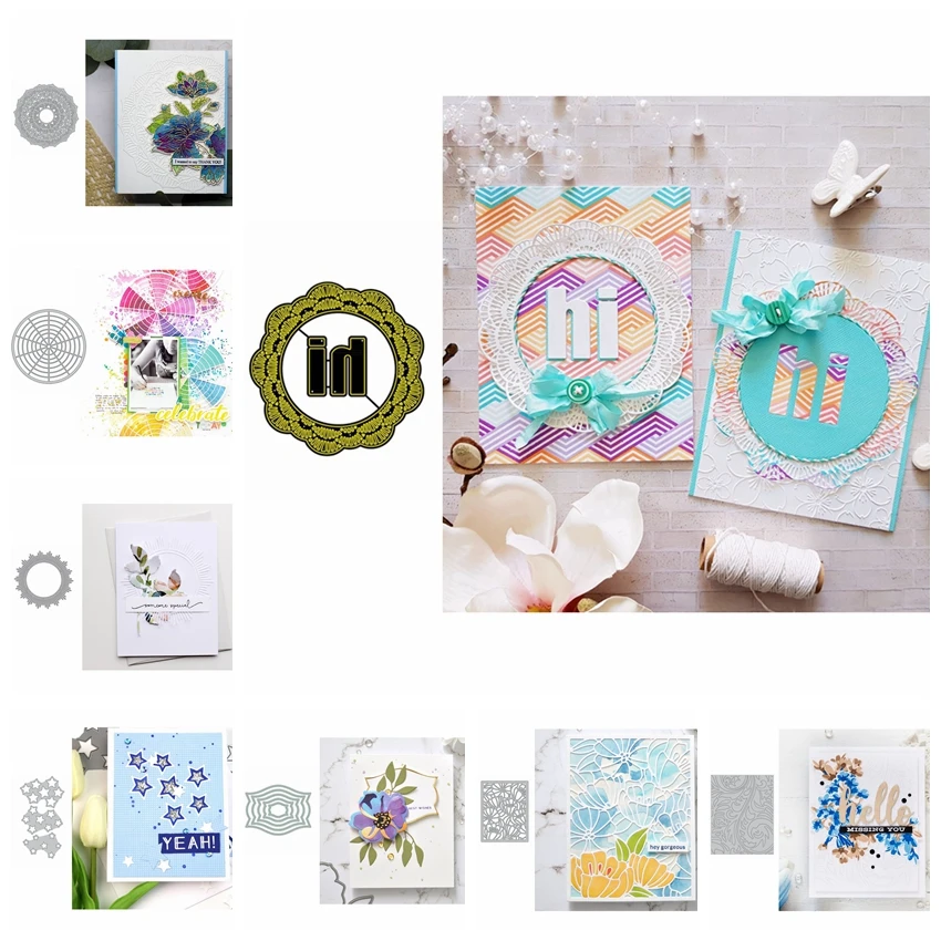 

Circle Hi Star Rectangle Flower Frame DIY Die Cut Scrapbooking Template Card Album Embossing Stencil Crafts New Dies 2019