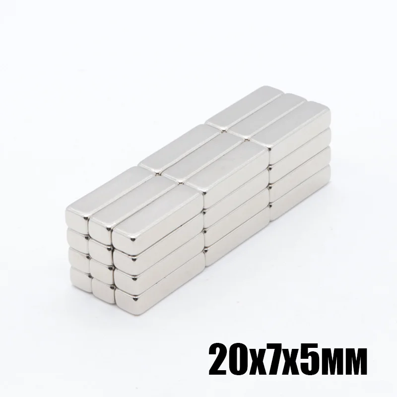 50 шт 20x7x5 мм N35 сильной квадратной N35 NdFeB редкоземельных магнитов 20*7*5 мм неодимовые магниты 20 мм x 7 мм x 5 мм