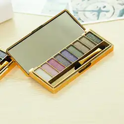 Составляют Красота Для женщин Многоцветный Shimmer Eye Shadow Palette и тени для век Макияж Косметический набор кистей Инструмент 2018 August13