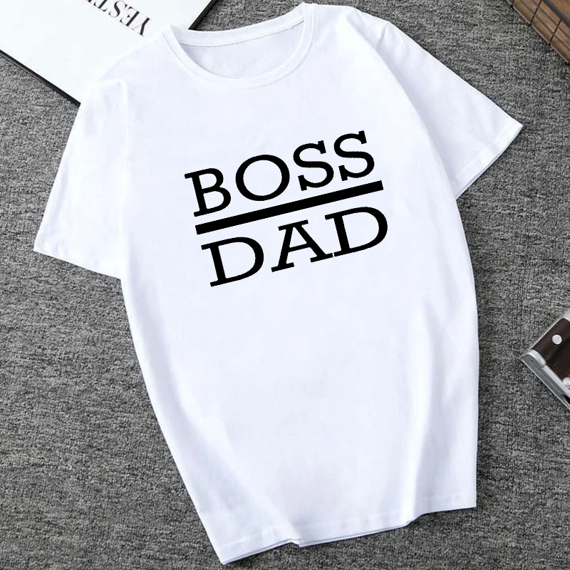 Футболка с коротким рукавом LUSLOS Boss Mom Dad мужская и женская летняя футболка
