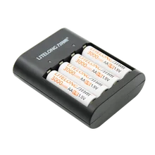 Lot de 4 batteries rechargeables, 1.5 v, 3000mwh, AA, li-polymère, lithium-ion, polymère, avec chargeur et 1 USB, nouveau produit
