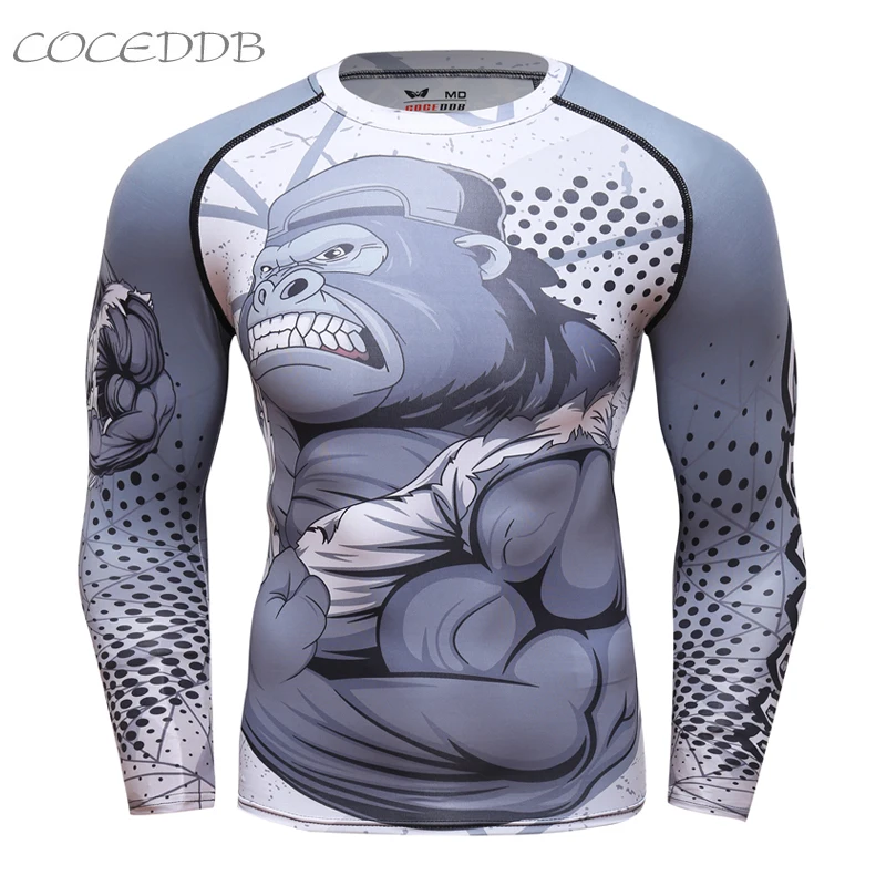 

Mens Compression Shirts 3D Teen Wolf Jerseys Long Sleeve T Shirt Fitness Men Lycra MMA Crossfit T-Shirts Tights Brand Clothing