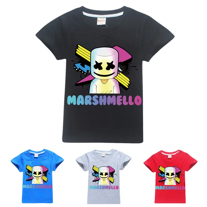 

MARSHMELLOW T SHIRT DJ MUSIC Print T shirts for Boys Christmas Shirt Kids Teenage Girls Clothes boy t shirt Gamer T-shirts Tops