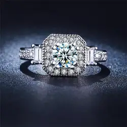 H: HYDE модные элегантные блестящие большой камень CZ ювелирные изделия классические свадебные обручение серебро цвет кольцо ridal bague Анель