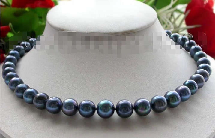

FREE SHIPPING>>>@@ > 17.5" Genuine Natural 11mm Peacock Round Pearl Necklace #f1380!^^^@^Noble style Natural Fine jewe &