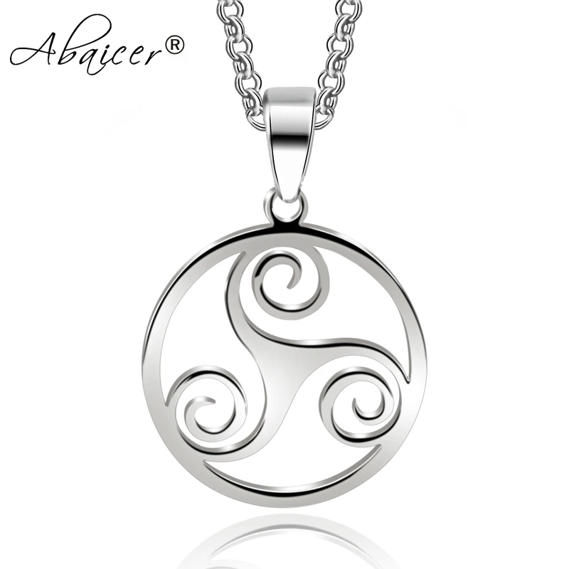 

Abaicer Triskele Necklaces &odin's symbol triskeles Pendants Stainless Steel Viking Jewelry symbol of Sicily trinacria trinacria