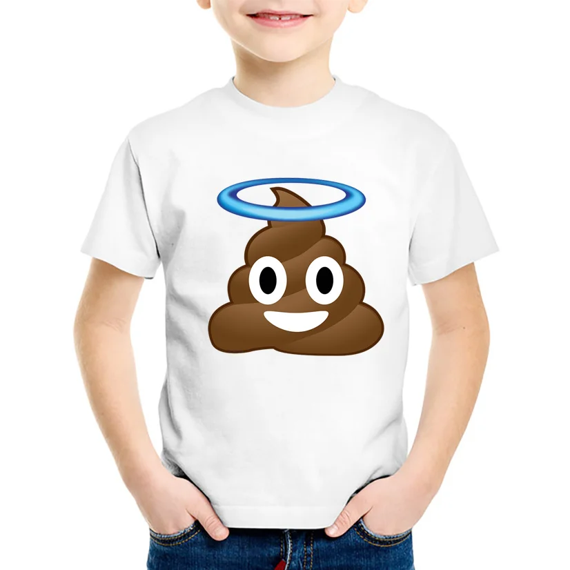 

TEEHEART Boys/girls's Modal T-shirt Poo poo Emoji Print 18M-10T Summer Children Baby Girls Clothing TA263